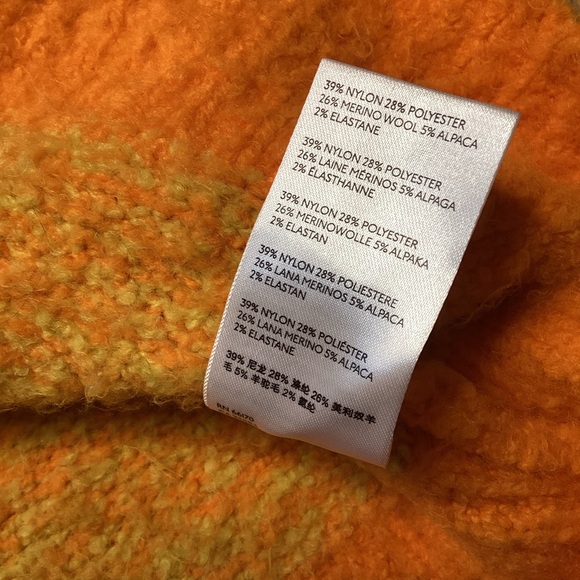 Anthropologie Alpaca Simone Striped Sweater Soft Top V-Neck Ombre Sunset Fur XS - Picture 9 of 10